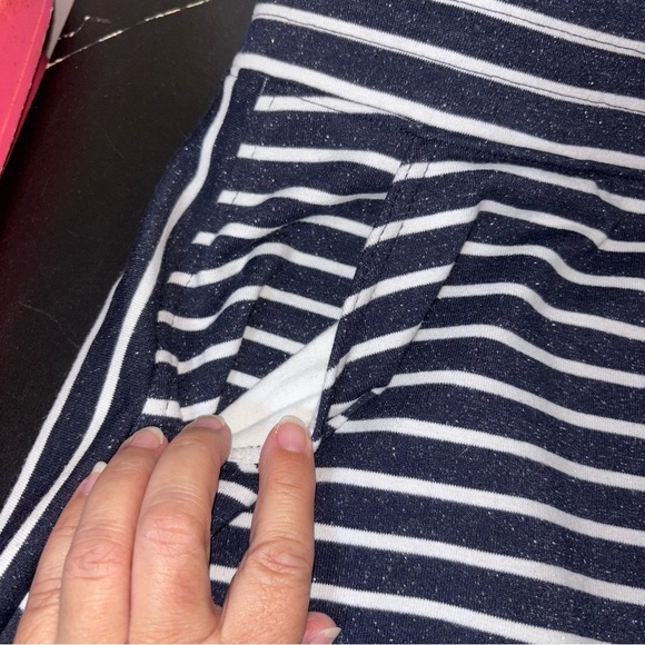 Talbots Women’s XL Striped Skirt Black White Striped Sparkles Drawstring Golf - Picture 5 of 6